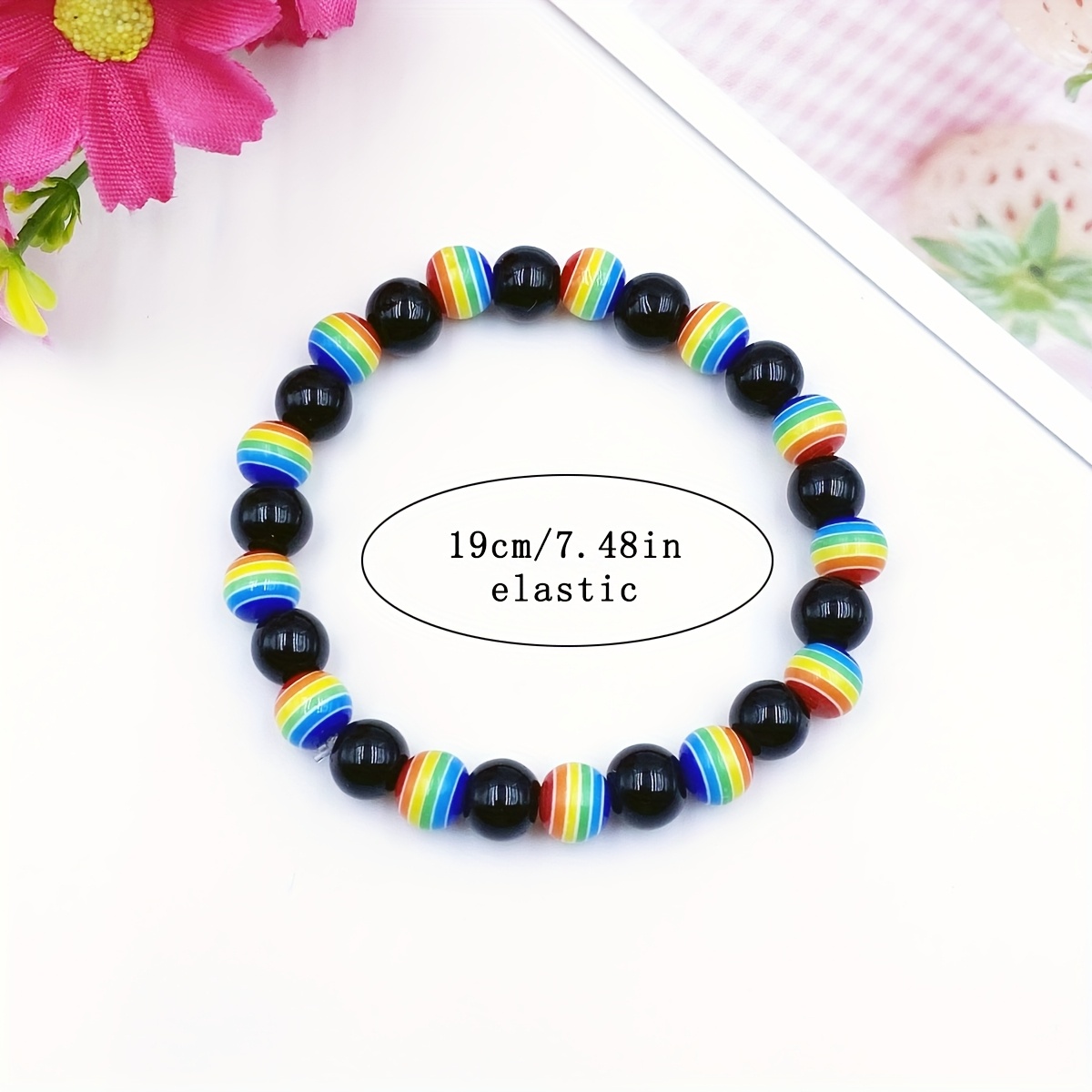 Rainbow Beads Fashionable Bracelets Pride Month Couple Bracelets
